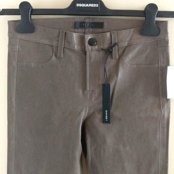 NWT J.Brand Lamb Leather Pants Dark Platinum - Picture 5 of 16